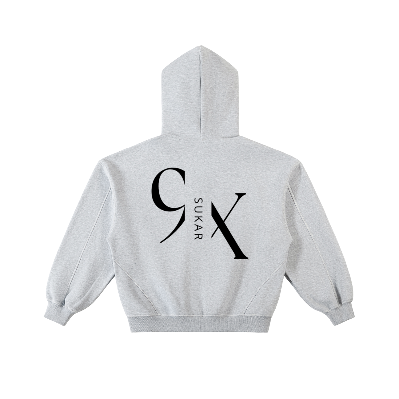 Contrast-Stitched Boxy Fleece Zip Hoodie