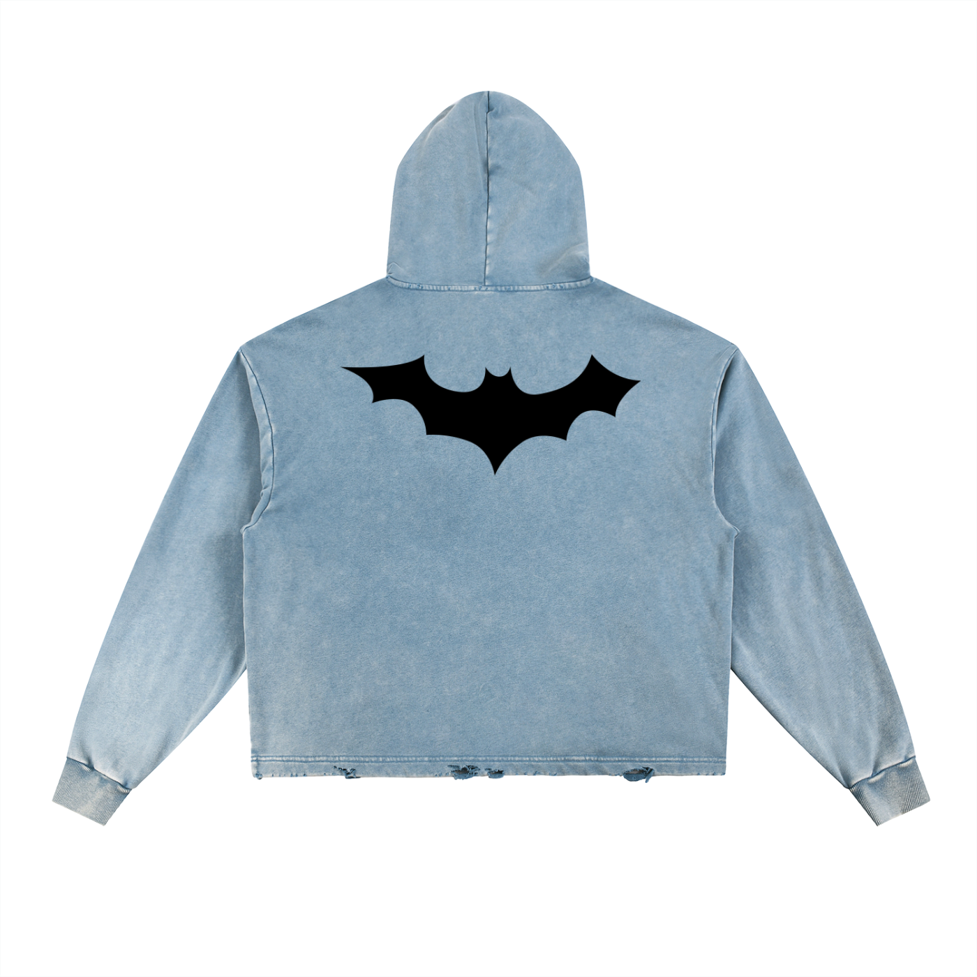 Vintage Washed Frayed-Hem Hoodie