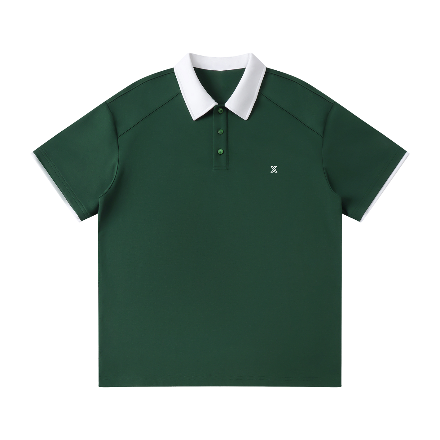 Contrast Collar Raglan Polo Shirt