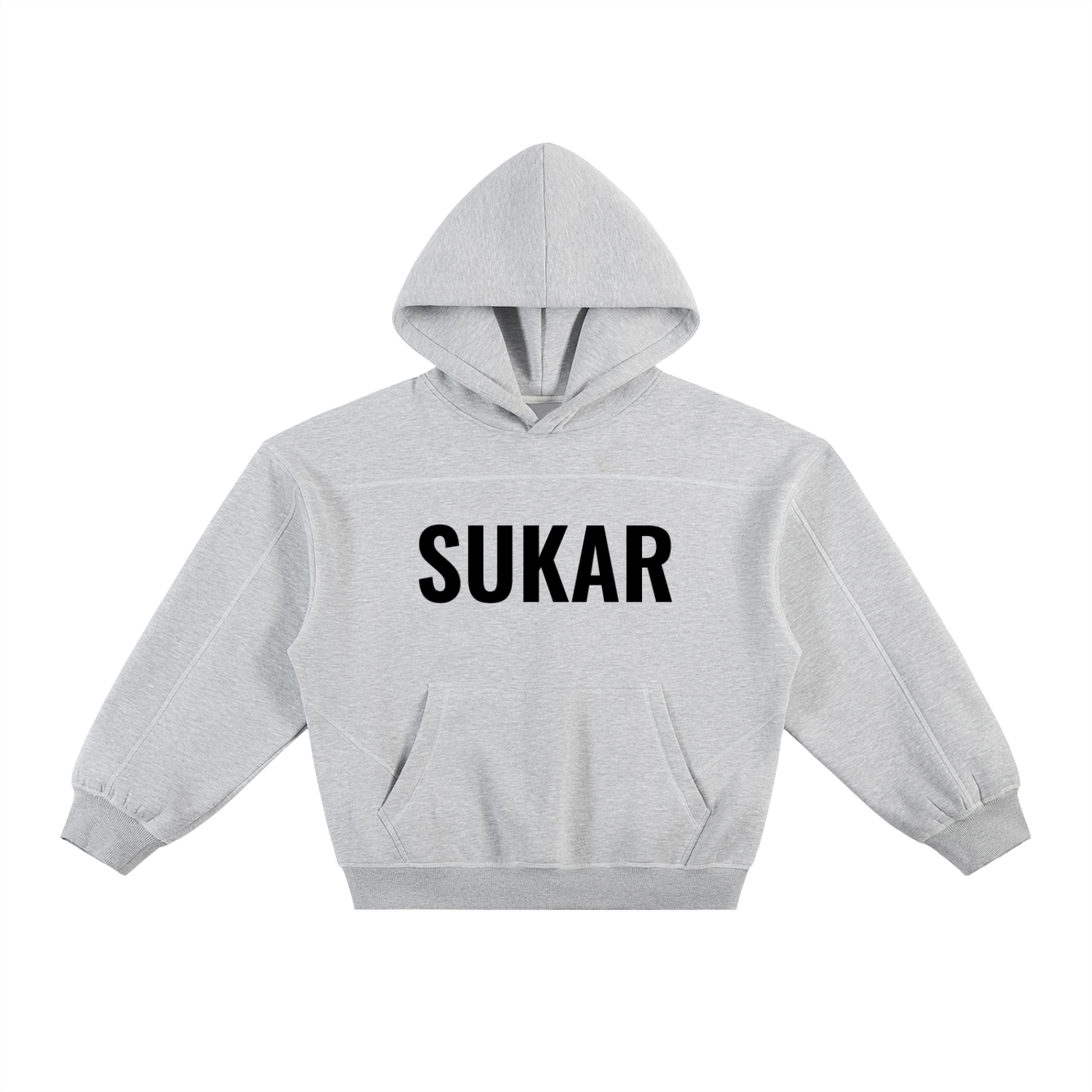 קפוצ׳ון בוקסי פליז עם תפרים / Contrast-Stitched Boxy Fleece Hoodie